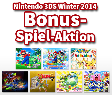 Mit der Nintendo 3DS Winter 2014 Bonus-Spiel-Aktion kannst du deine Spiele-Sammlung aufstocken!