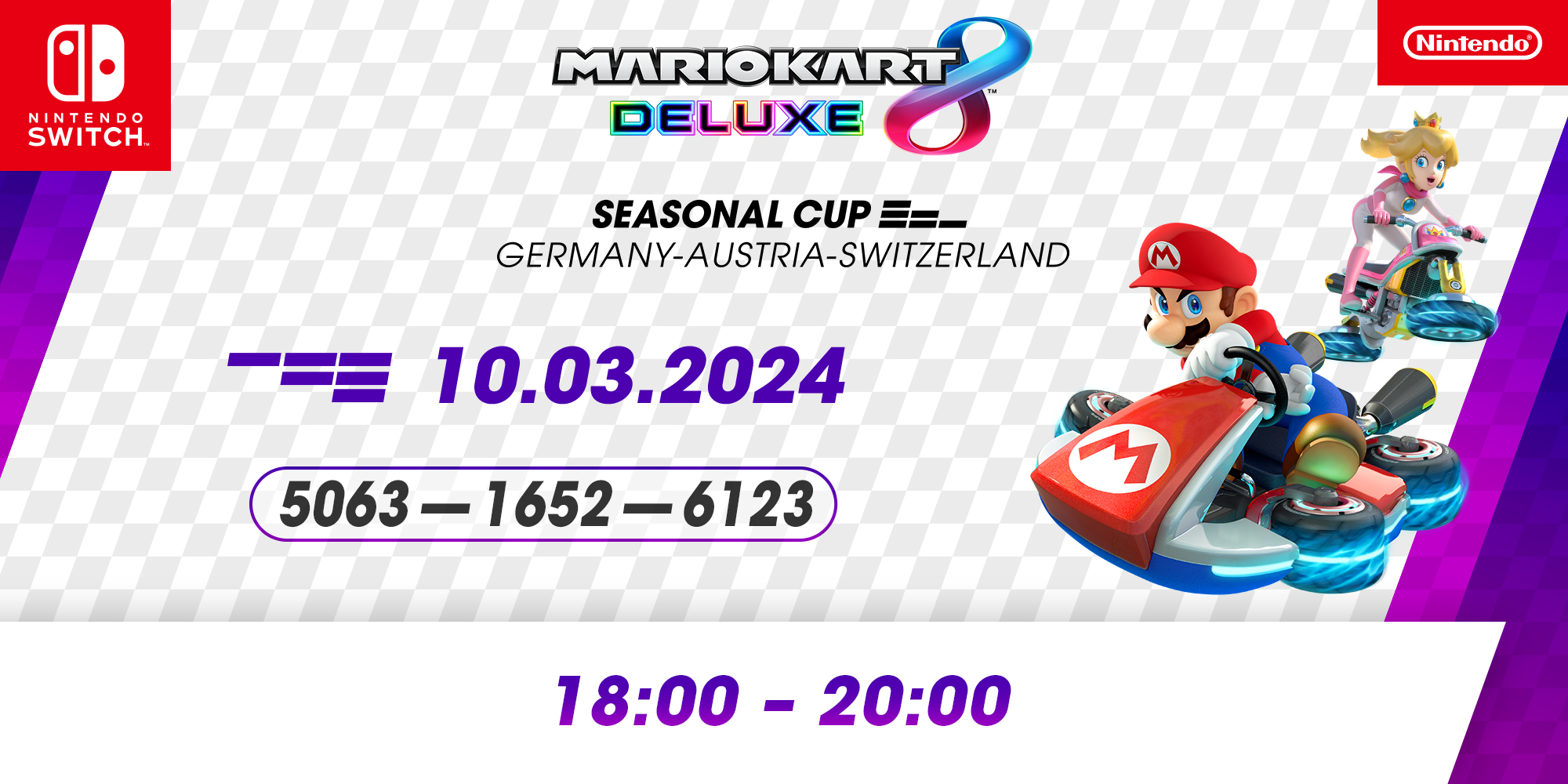 Das nächste Online-Turnier in Mario Kart 8 Deluxe steigt am Sonntag, 10. März!