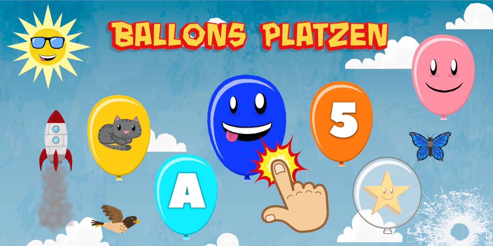 Ballons Platzen für Kinder & Kleinkinder - Zahlen, Buchstaben, Farben & Tiere lernen
