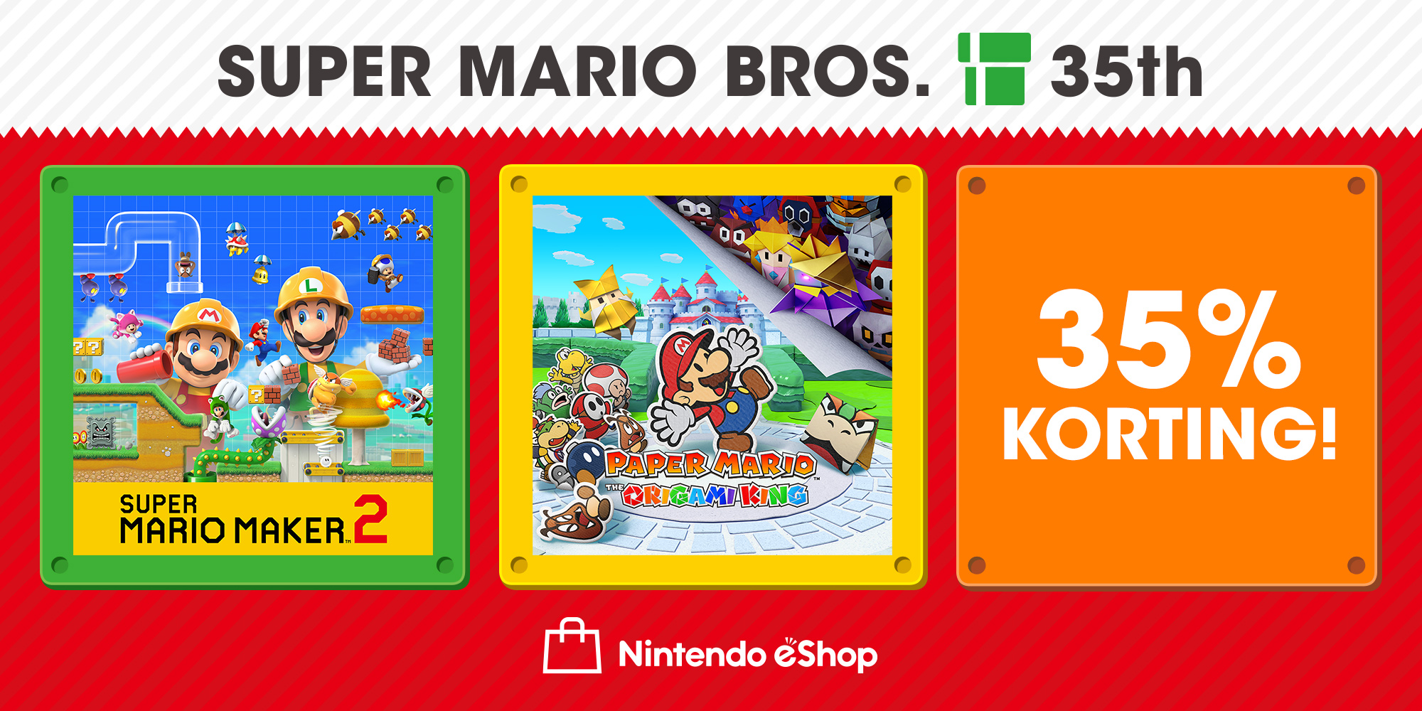 35% korting op Paper Mario: The Origami King en Super Mario Maker 2!