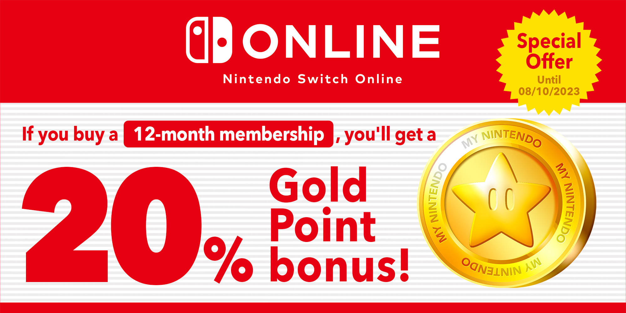 Special offer: You can earn up to R226.00 in Gold Points with 12-month Nintendo Switch Online memberships!