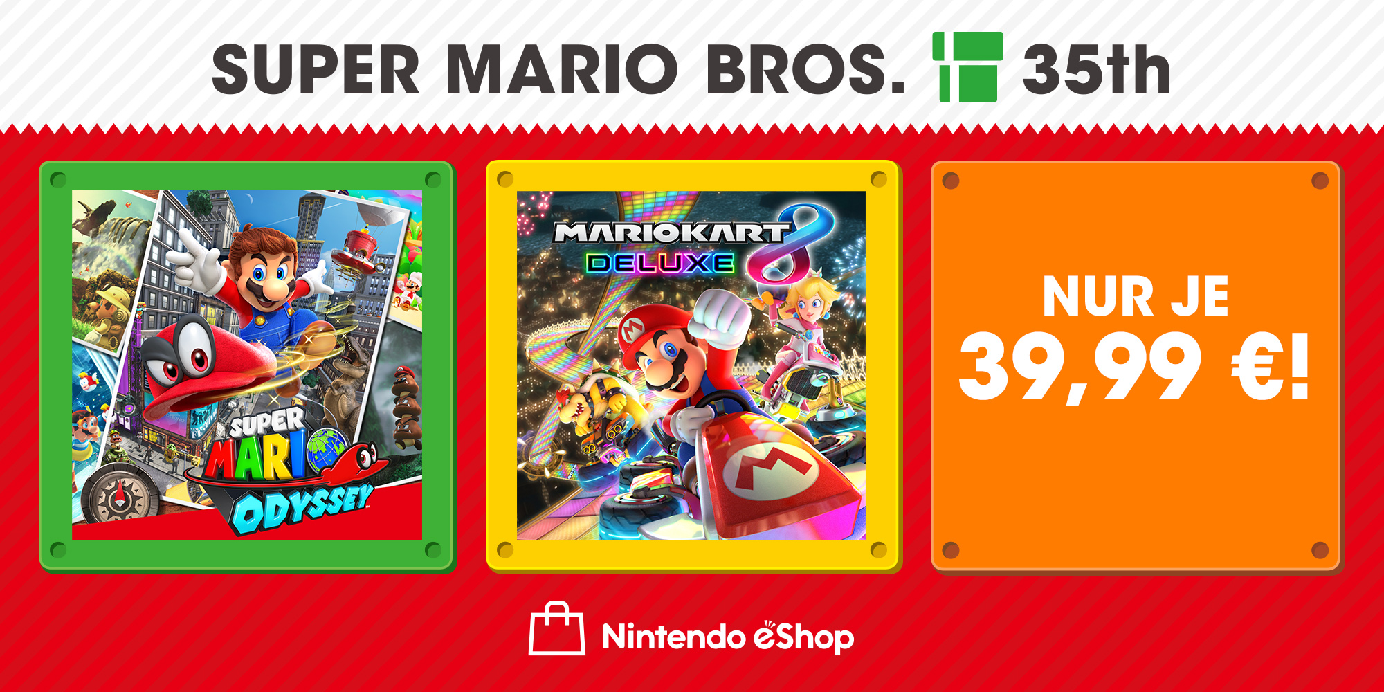 Spart 33 % beim Kauf von zwei großartigen Mario-Spielen!