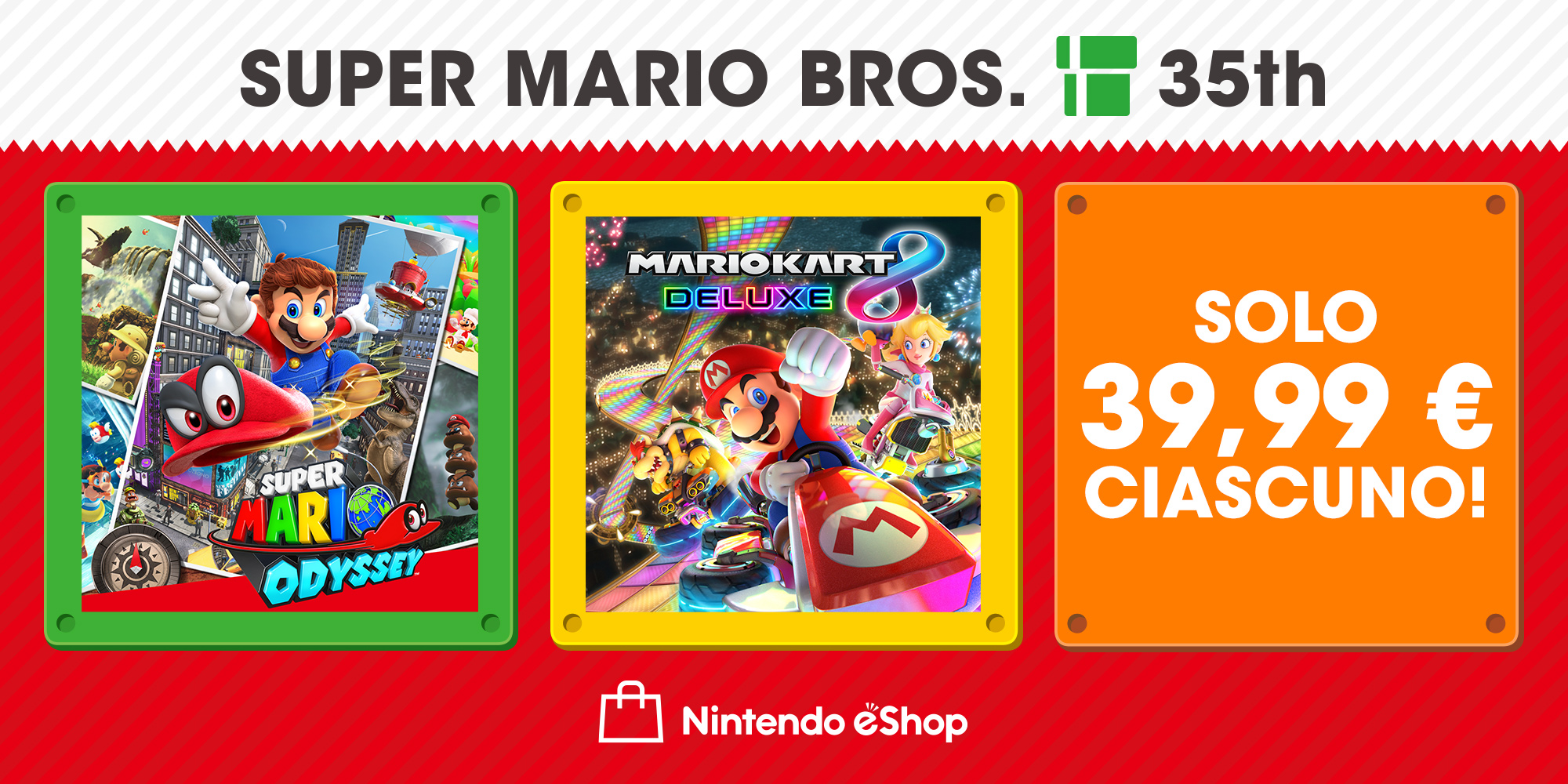 Risparmia il 33% su due grandi giochi di Mario!