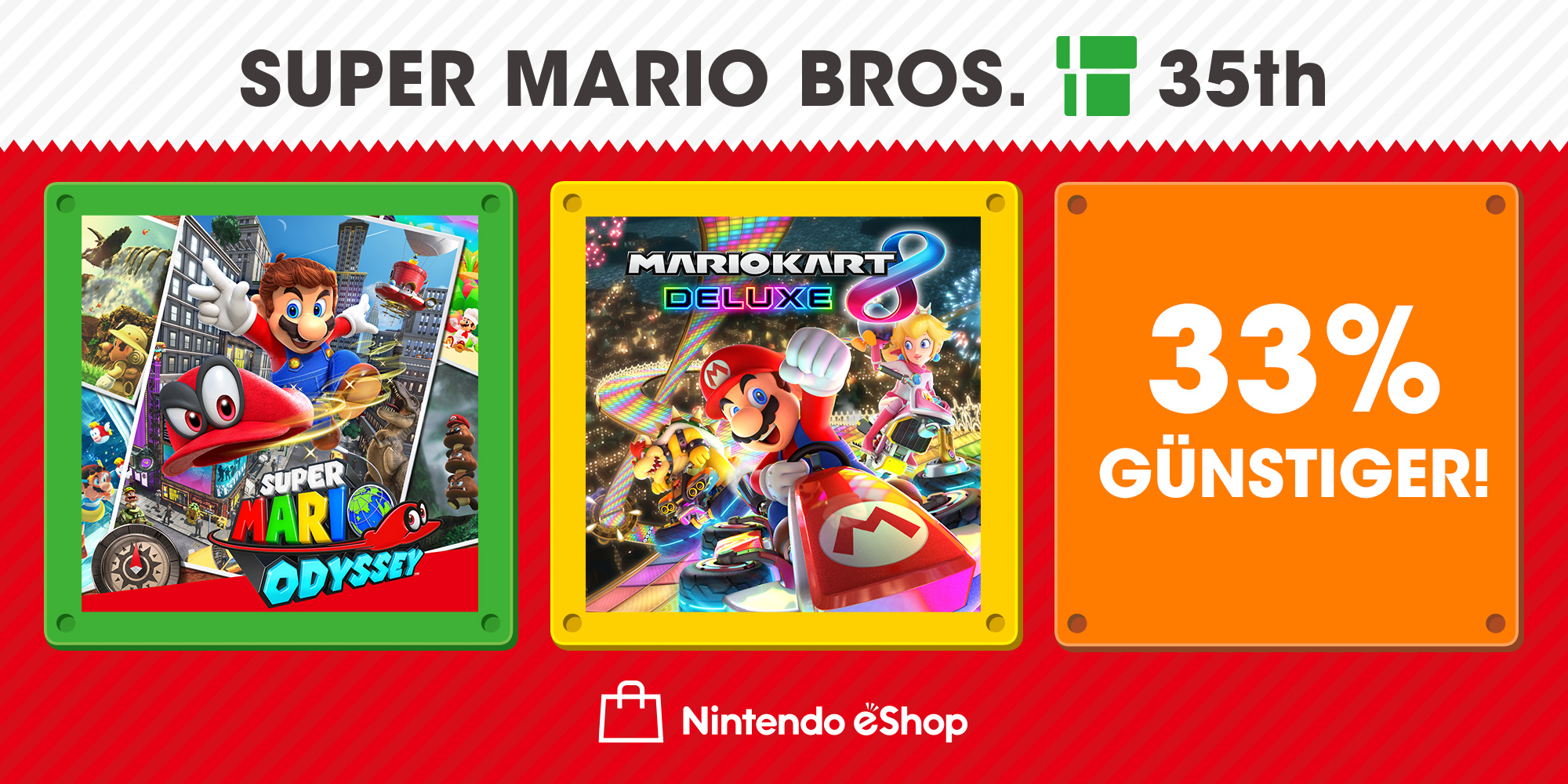 Spart 33 % beim Kauf von zwei großartigen Mario-Spielen!