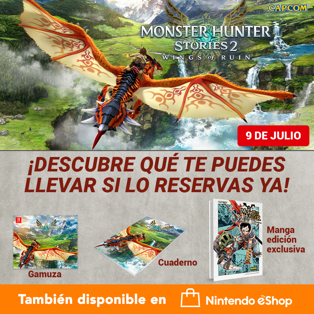 ¡Descubre qué te puedes llevar si reservas Monster Hunter Stories 2: Wings of Ruin!