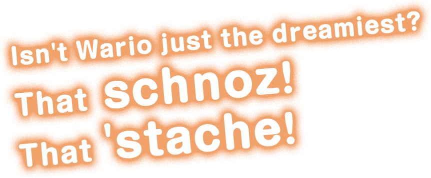 Isn't Wario just the dreamiest? That schnoz! That 'stache!