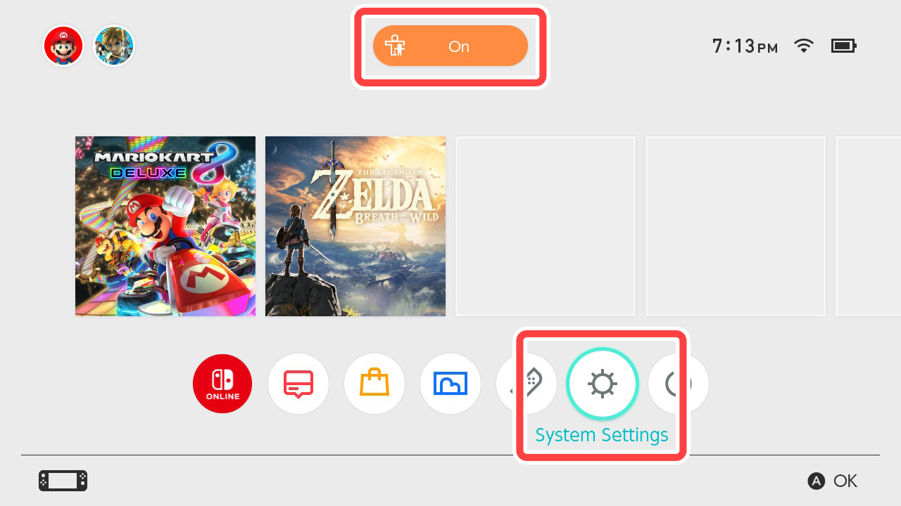 Select the parental controls icon on the HOME Menu, or select System Settings → Parental Controls Settings → Change Settings.