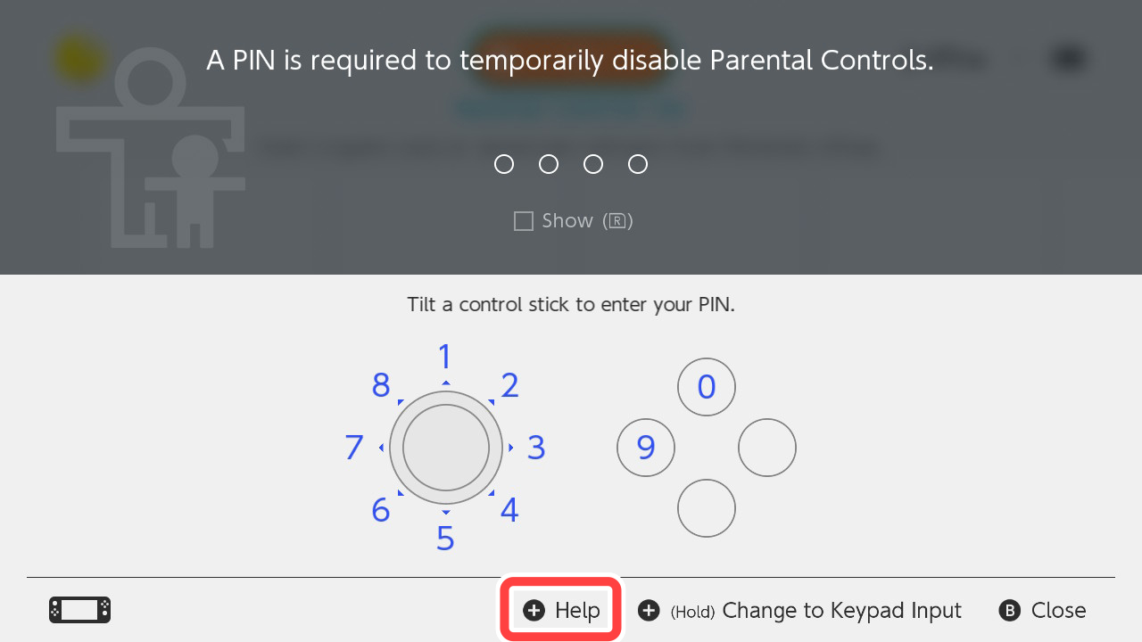 Confirming your Parental Controls PIN