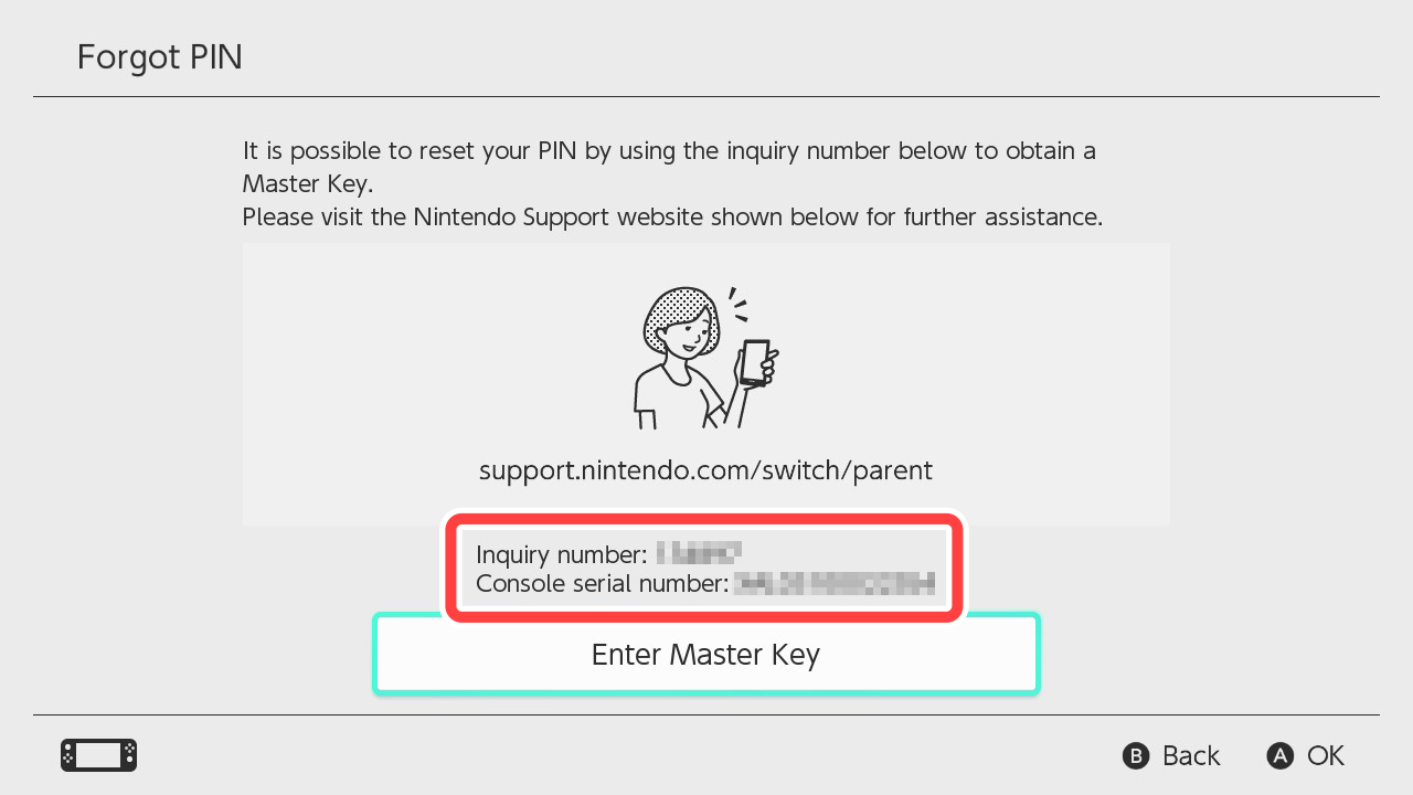 Confirming your Parental Controls PIN