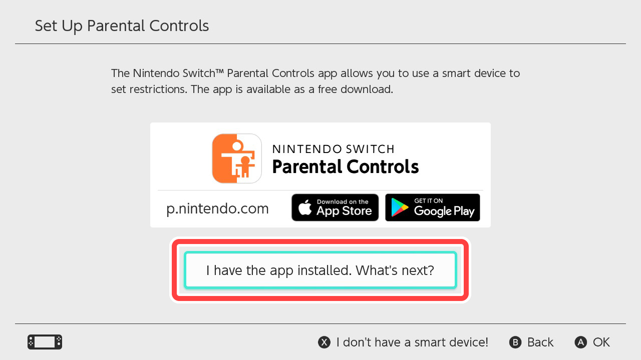 Select Parental Controls → Parental Controls Settings.