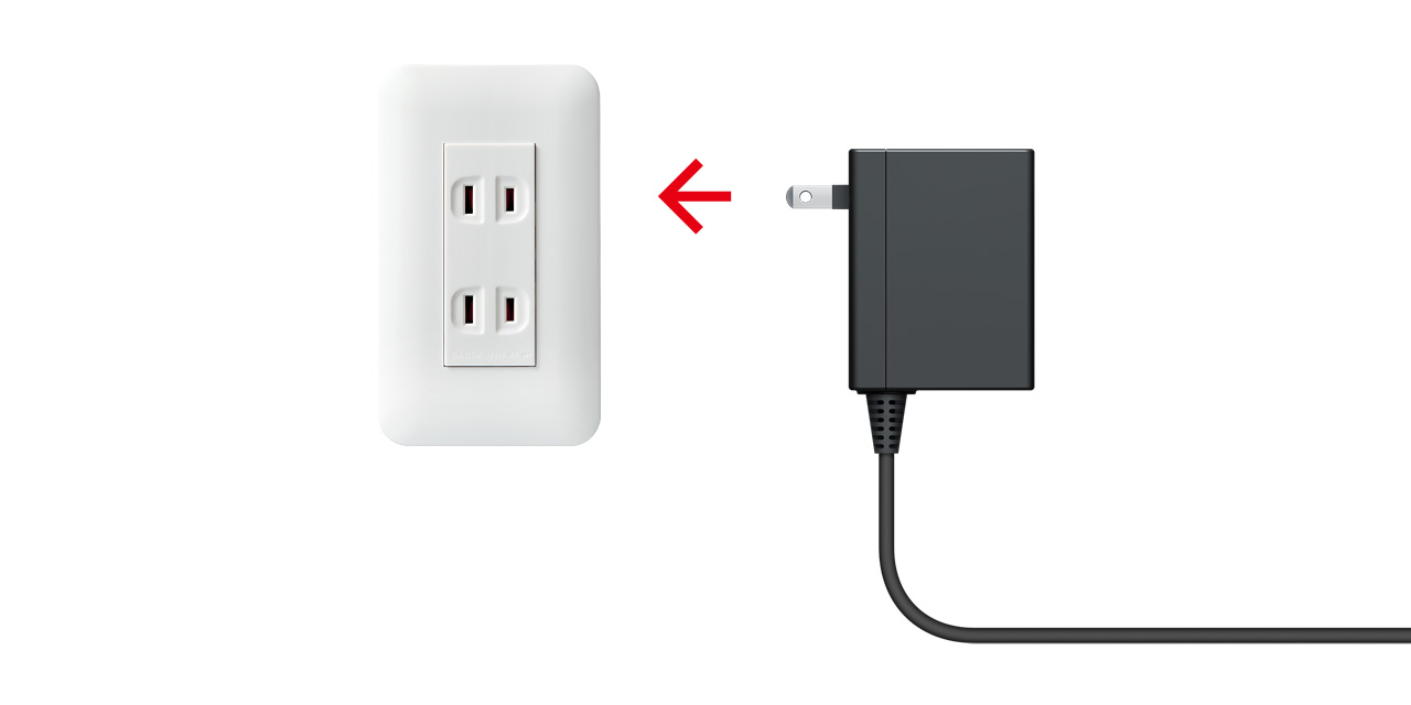 Connect the AC adapter to a mains socket.