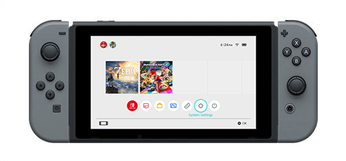 Having pressed the POWER Button to turn on your Nintendo Switch console, press the A Button to open the HOME Menu.