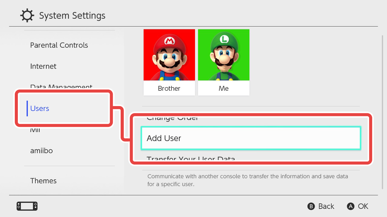 System Settings → Users → Add User