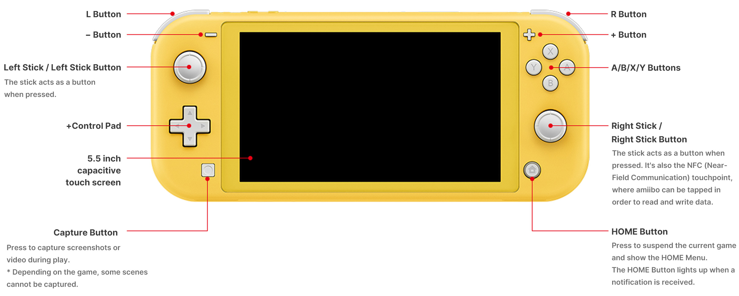 Nintendo Switch Lite Dimensions & Drawings