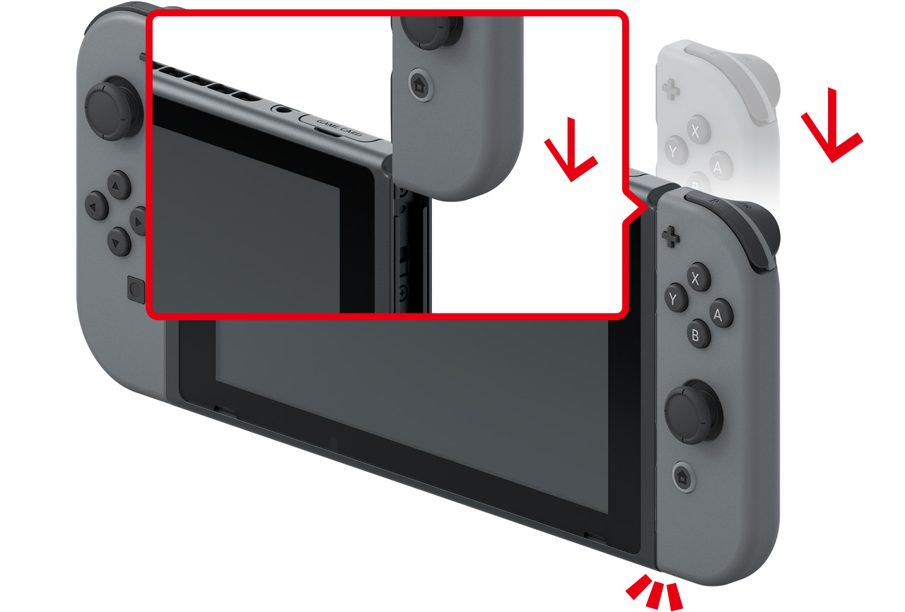 Attaching Joy-Con controllers to the console