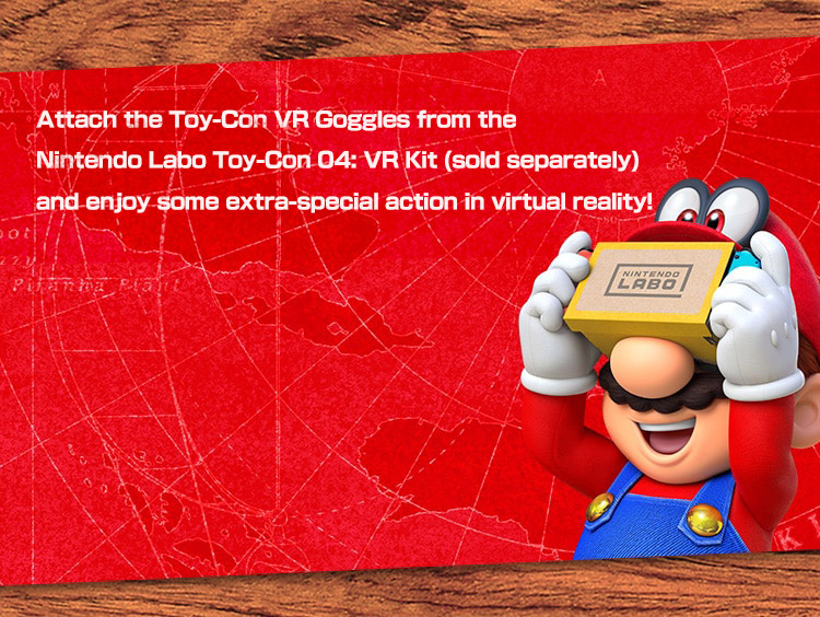 Attach the Toy-Con VR Goggles from the Nintendo Labo Toy-Con 04: VR Kit (sold separately) and enjoy some extra-special action in virtual reality!