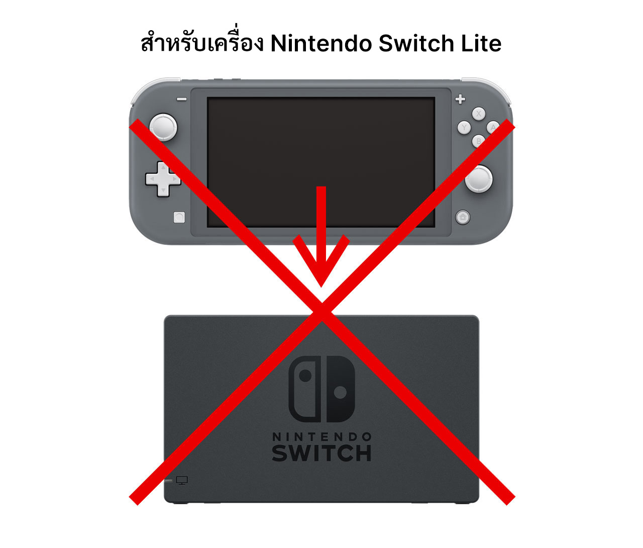 เครื่อง Nintendo Switch Lite ไม่สามารถเสียบเข้ากับ Nintendo Switch dock ได้